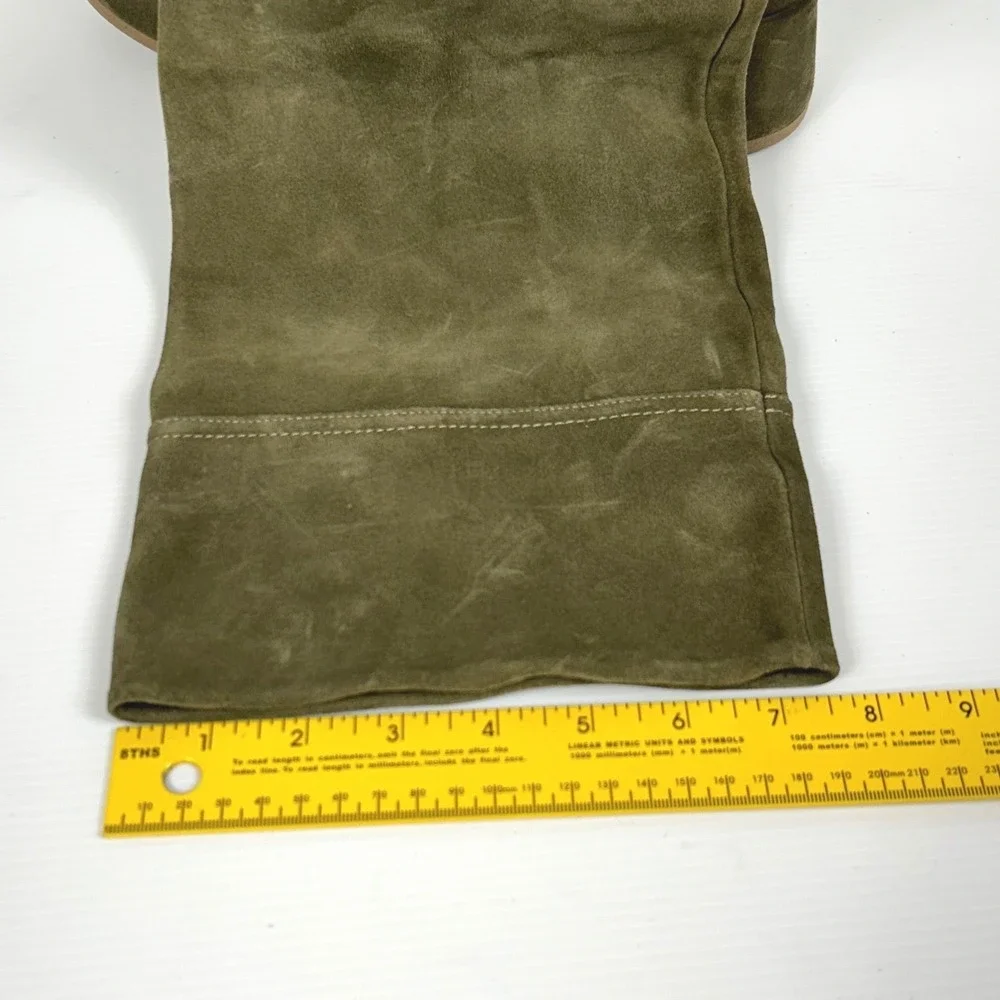Paloma Barcelo Size 40 US 9.5 Olive Green Suede Over the Knee Platform Boots NEW